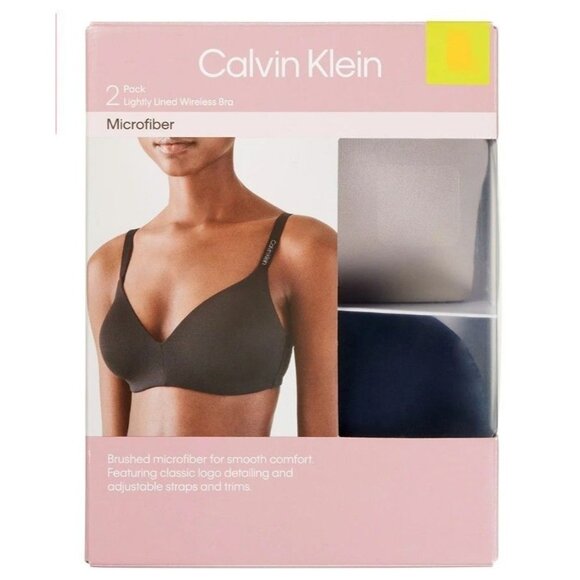 Calvin Klein 2-Pack Wireless T-shirt Bra Seamless Underwear Small 34A, 34B, 36A - Picture 1 of 9